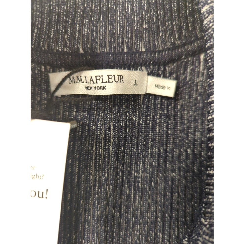 New MM LaFleur Jolie 1.0 Jardigan Ribbed Knit Sweater Jacket MM Navy/Ivory - Picture 4 of 11